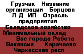 Грузчик › Название организации ­ Борцова Л.Д, ИП › Отрасль предприятия ­ Складское хозяйство › Минимальный оклад ­ 14 000 - Все города Работа » Вакансии   . Карачаево-Черкесская респ.
